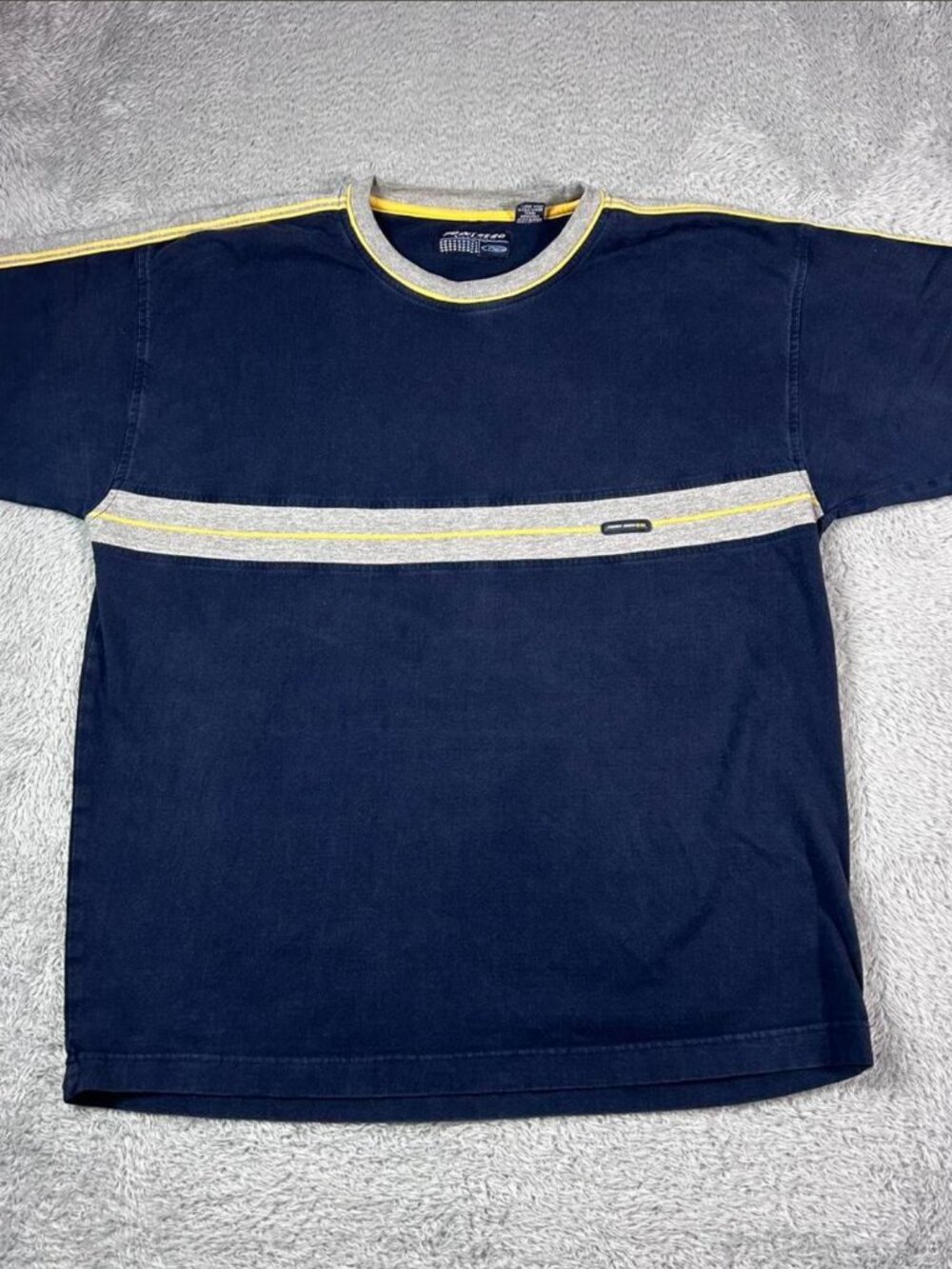 Point Zero Men's Navy and Blue Shirt - XL